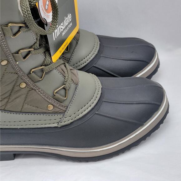 Northside Womens 9 Waterproof Insulated Snow Boot Olive Faux Fur Thinsulate - Picture 5 of 16